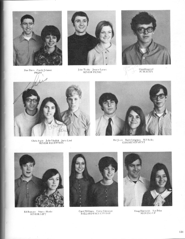 Ballard HS 1970, Senior Cabinet